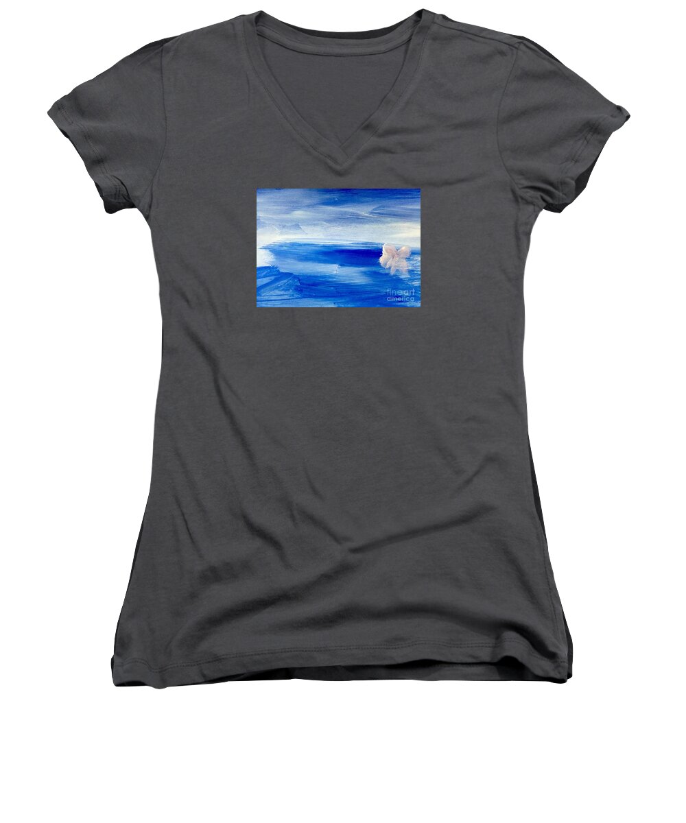 Life Women's V-Neck featuring the painting In this Sea of life by Trilby Cole