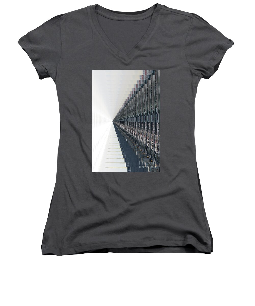 Singapore-abstract Women's V-Neck featuring the photograph Infinite Possibilities _Singapore by Scott Cameron