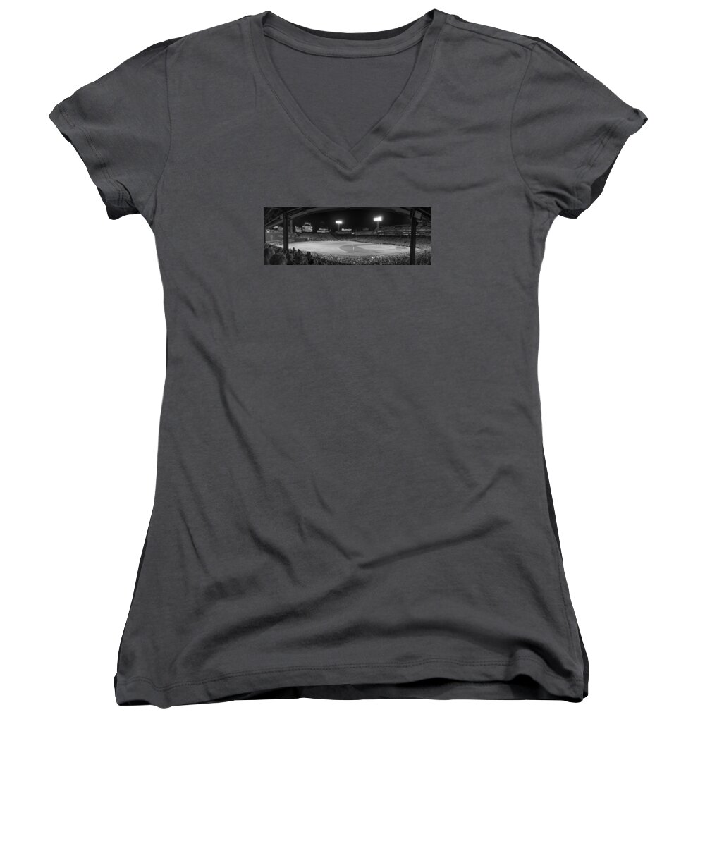 All Star Women's V-Neck featuring the photograph InfraRed Sox by Bryan Xavier