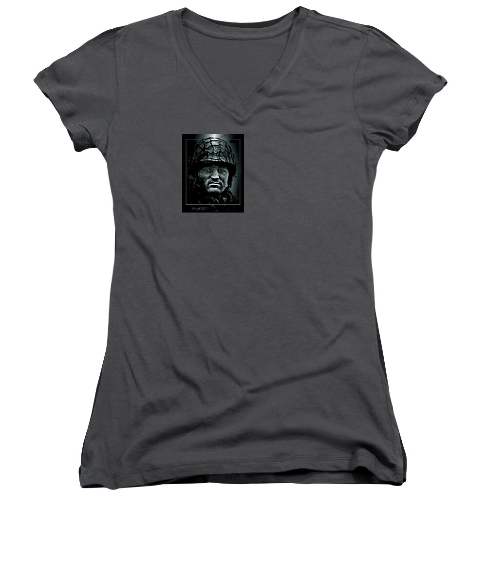 Insanity Women's V-Neck featuring the digital art The Insanity Mind-less State Of Isis by Hartmut Jager