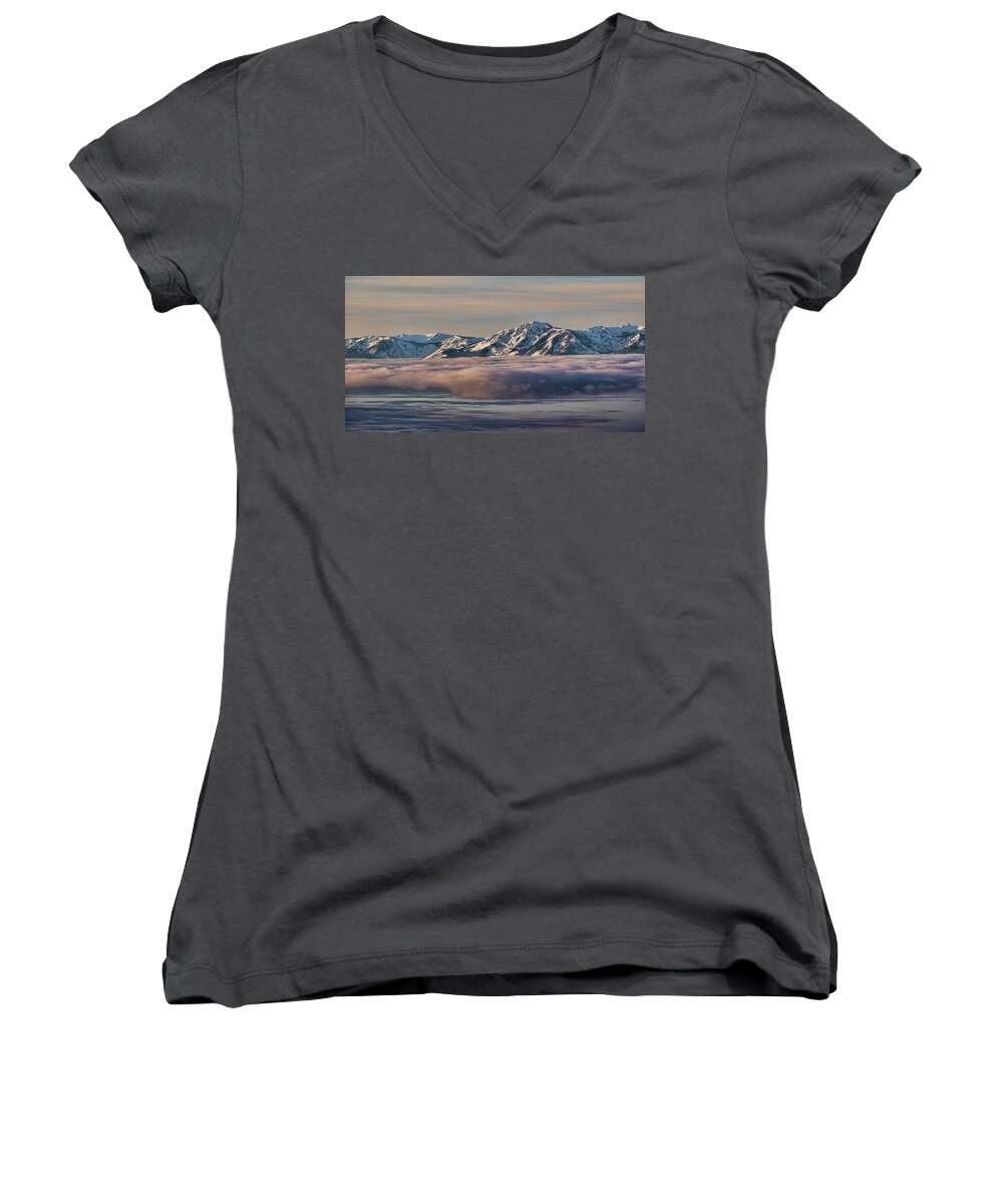 Lake Women's V-Neck featuring the photograph Inversion Tahoe by Martin Gollery
