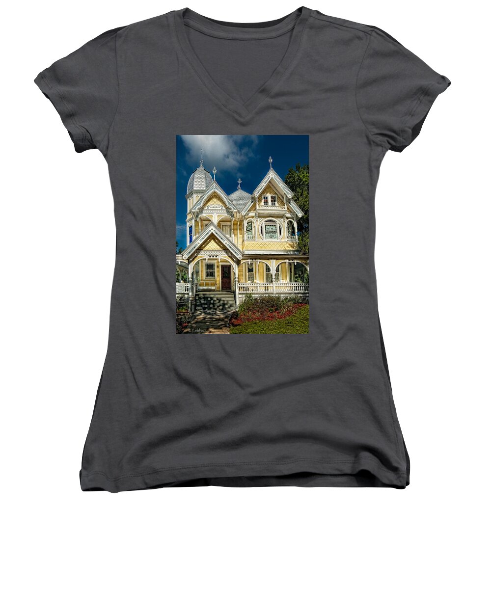 Structure Women's V-Neck featuring the photograph J. P. Donnelly House by Christopher Holmes