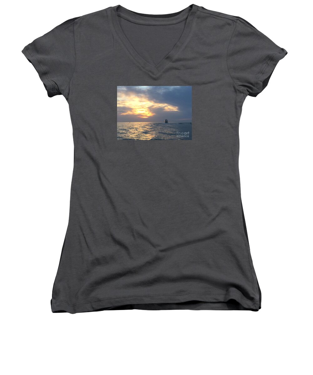 Jesus Women's V-Neck featuring the photograph Watching Over the Inlet by LeeAnn Kendall