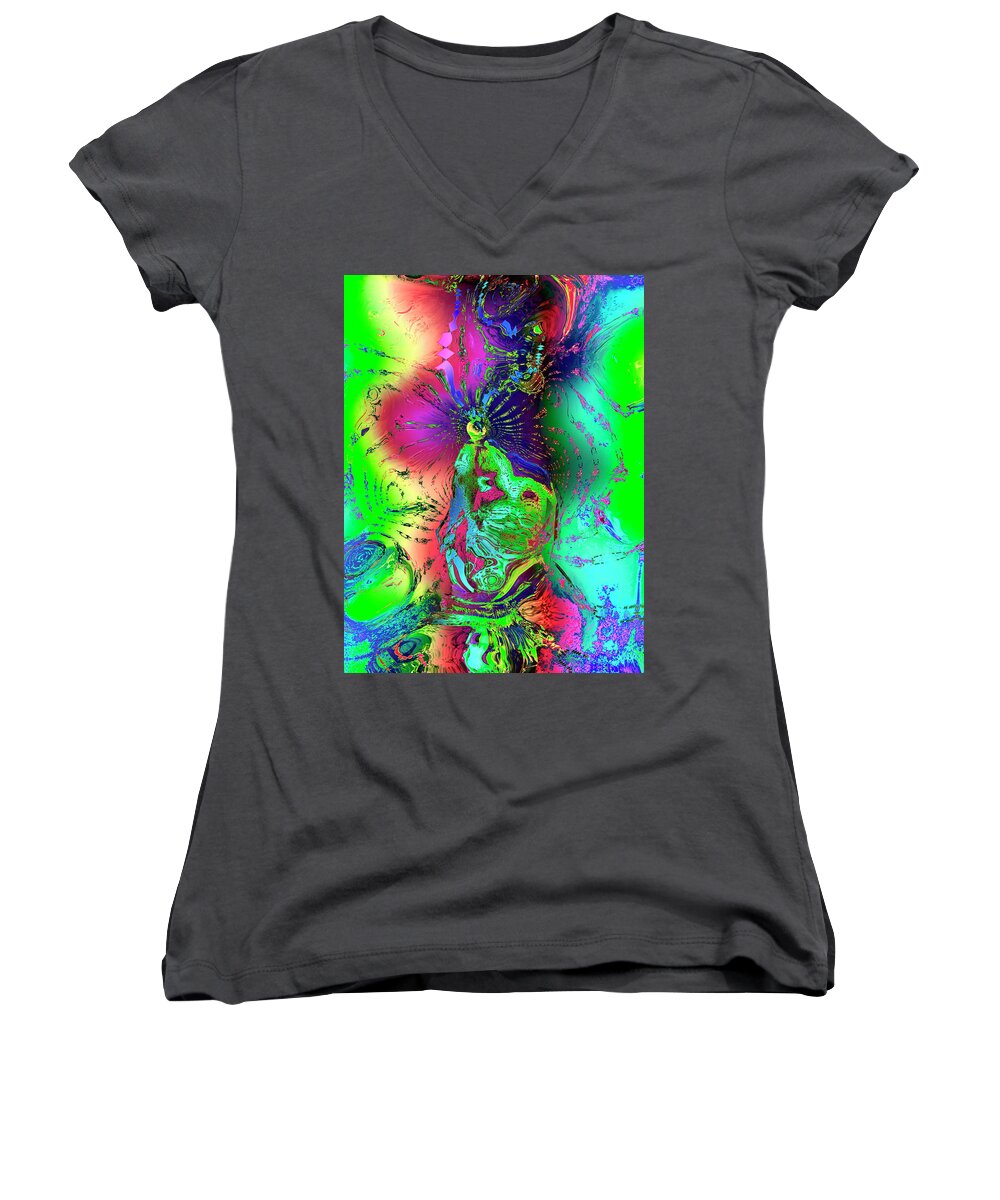 Abstract Women's V-Neck featuring the photograph Kachina's Vision by Kurt Van Wagner