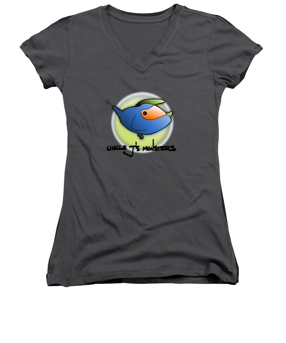 Art Women's V-Neck featuring the digital art Kala by Uncle J's Monsters