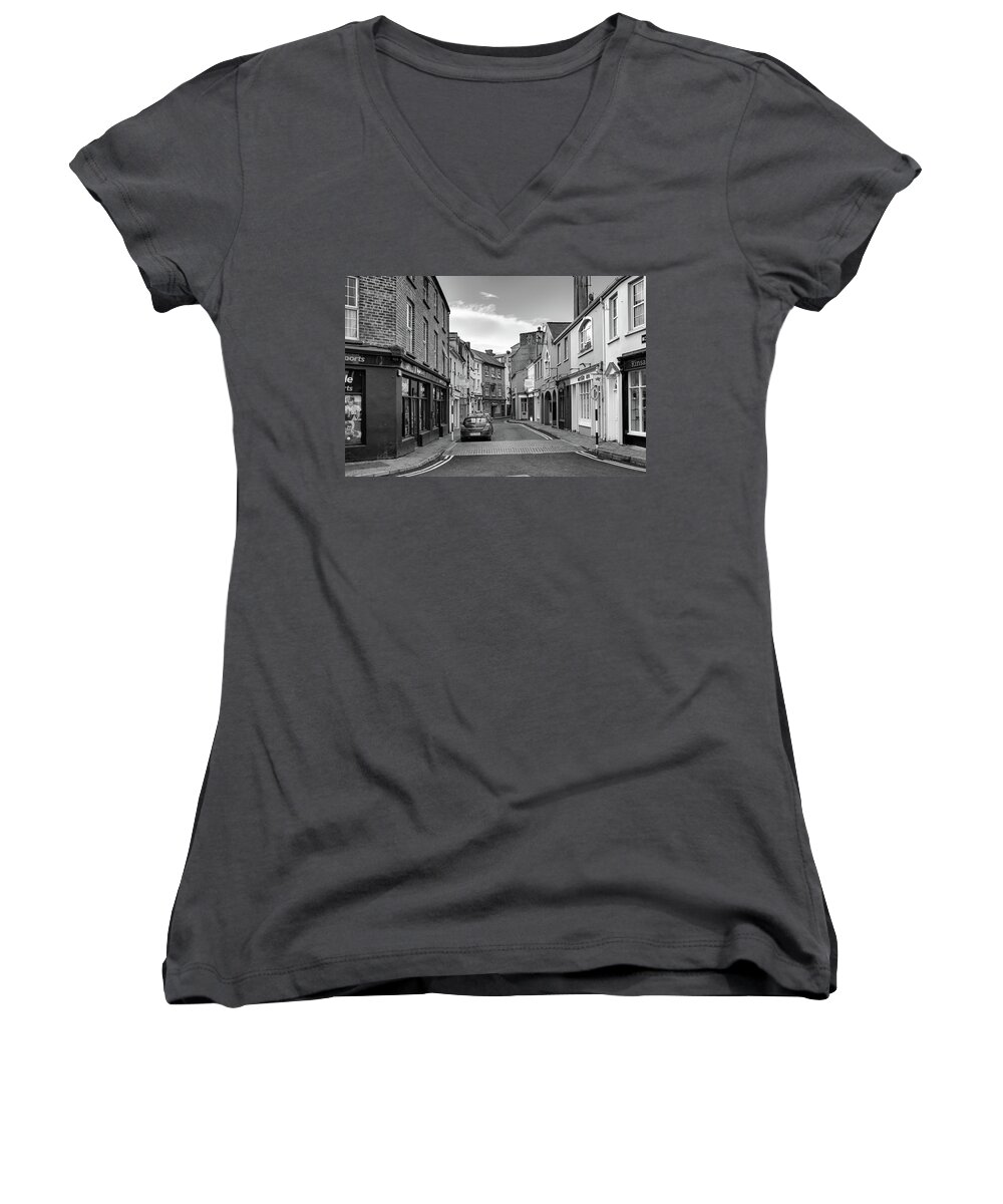 2016 Women's V-Neck featuring the photograph Kinsale Side Street by Chris Buff
