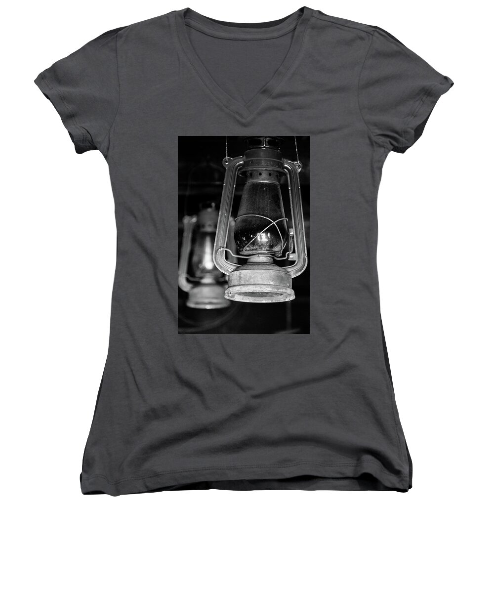 Jay Stockhaus Women's V-Neck featuring the photograph Lanterns by Jay Stockhaus