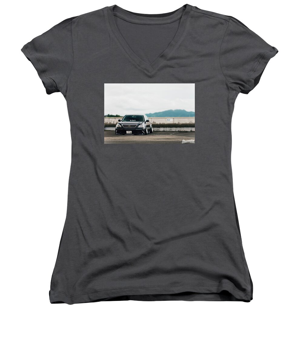 Lexus Ls430 Women's V-Neck featuring the photograph Lexus LS430 by Jackie Russo