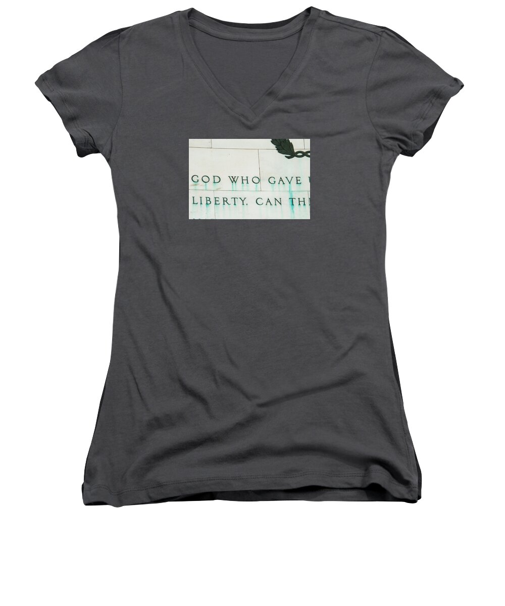 Color Image Women's V-Neck featuring the photograph Liberty by Brian Green