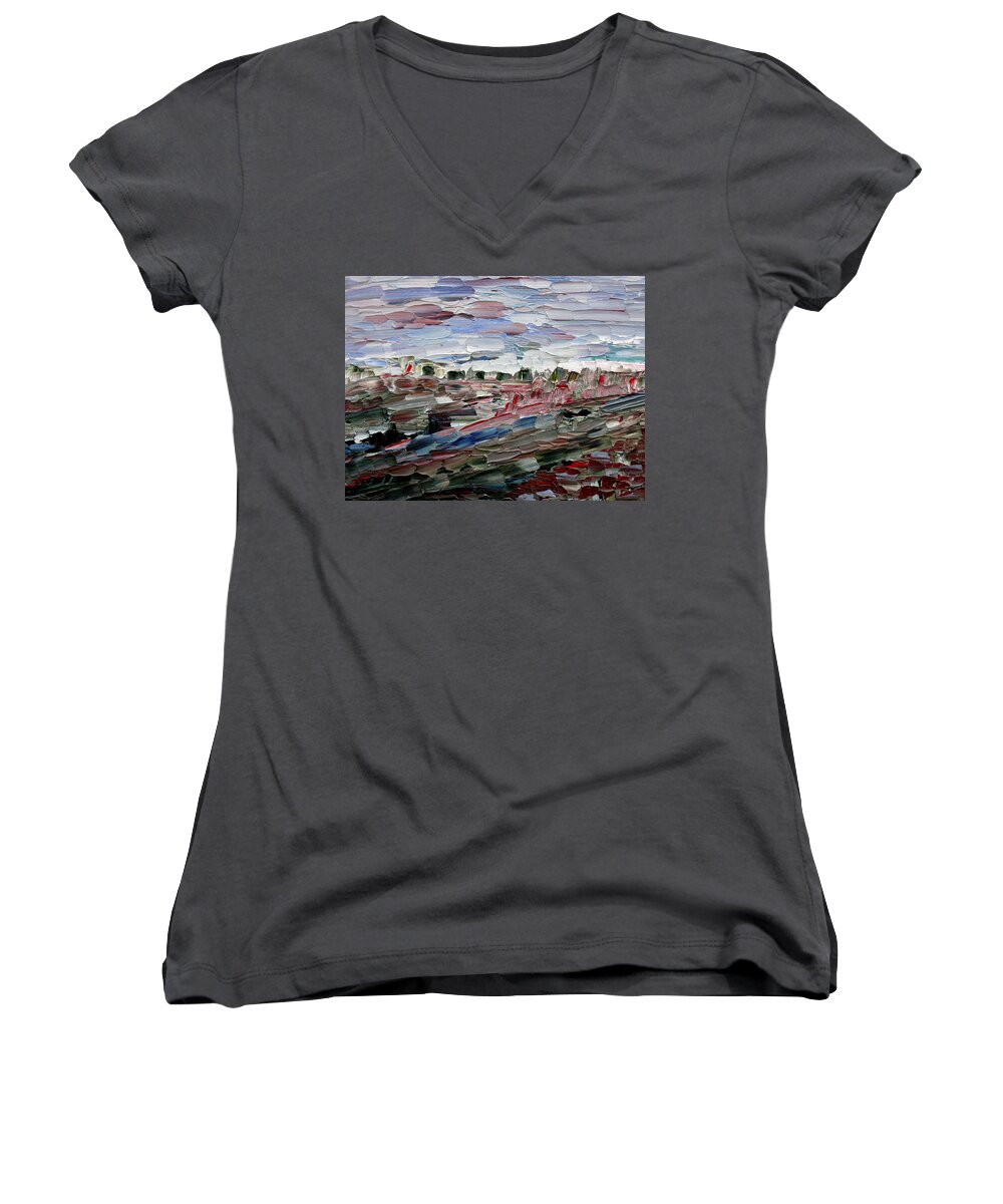 Life Women's V-Neck featuring the painting Life Goes On by Vadim Levin