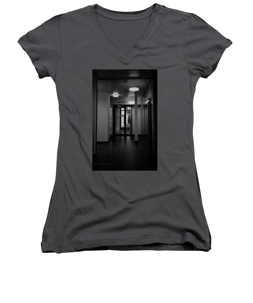 Light Women's V-Neck featuring the photograph Light and Shadow 12 by Mimulux Patricia No