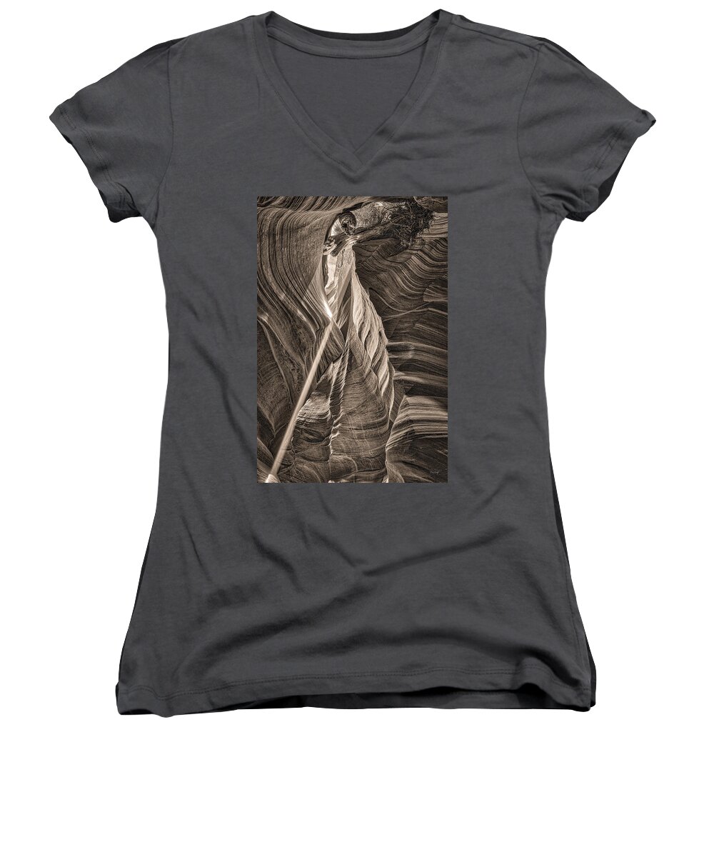 Antelope Women's V-Neck featuring the photograph Light Beam by Fred J Lord