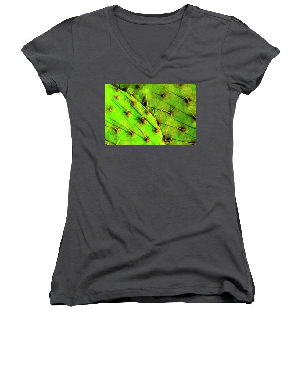 Photography Women's V-Neck featuring the photograph Prickly Pear by Paul Wear