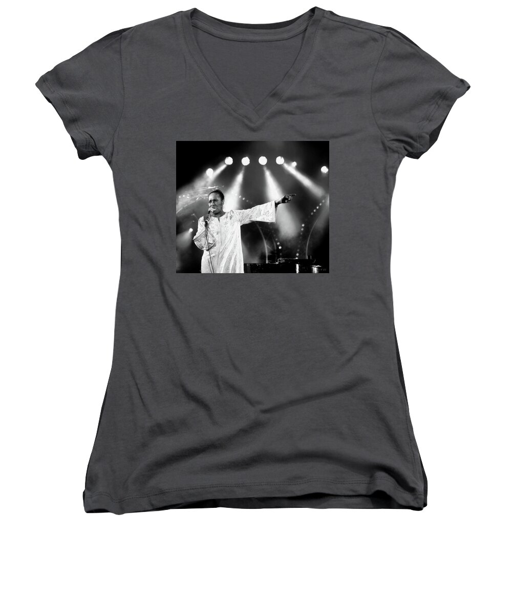 Liz Mccomb Women's V-Neck featuring the photograph Liz Mc Comb , Black And White by Jean Francois Gil