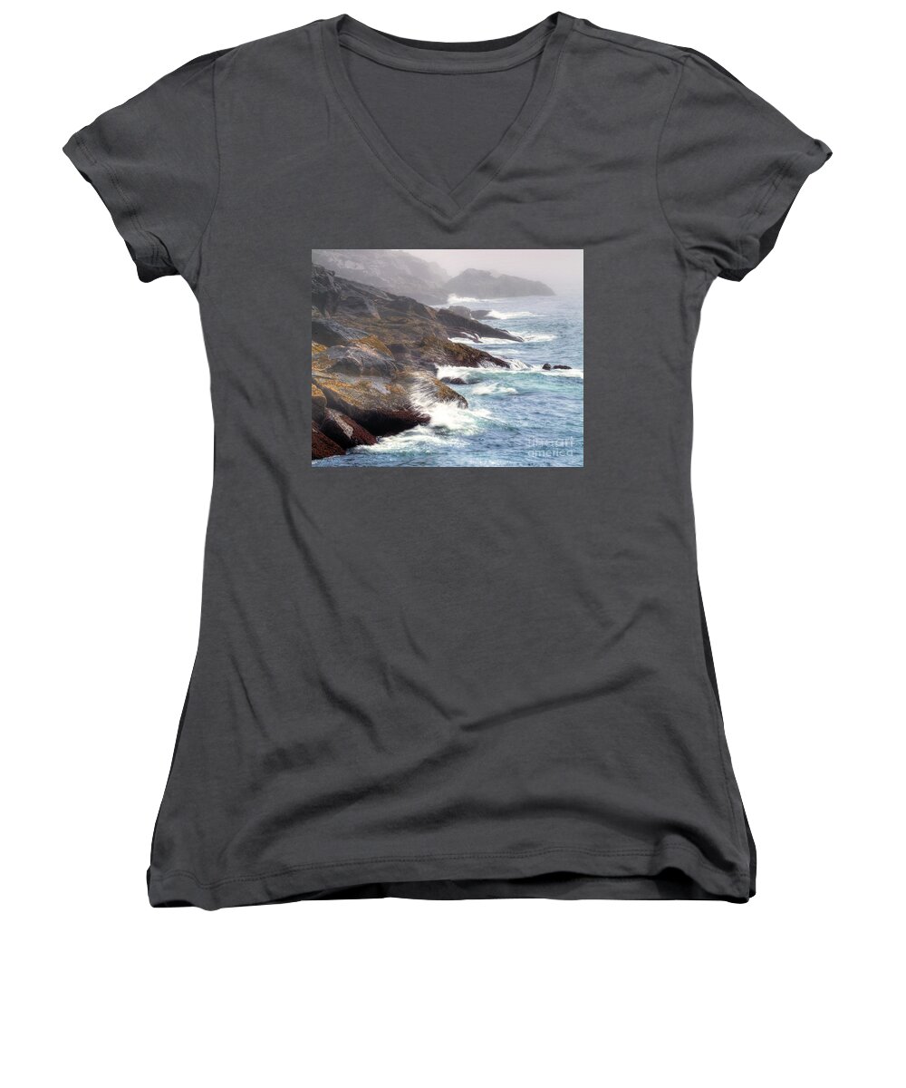 Maine Women's V-Neck featuring the photograph Lobster Cove by Tom Cameron