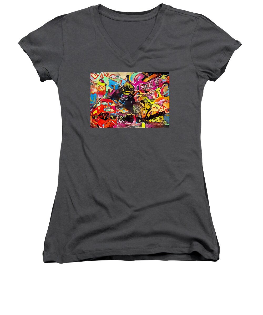 London Women's V-Neck featuring the painting London by Mark Taylor
