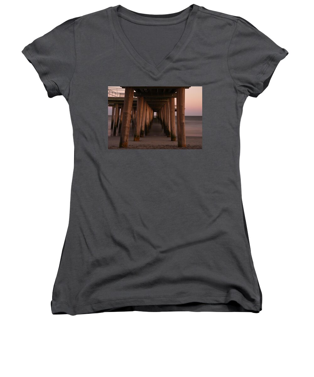 Pier Women's V-Neck featuring the photograph Looking Into Infinity by Jennifer Ancker