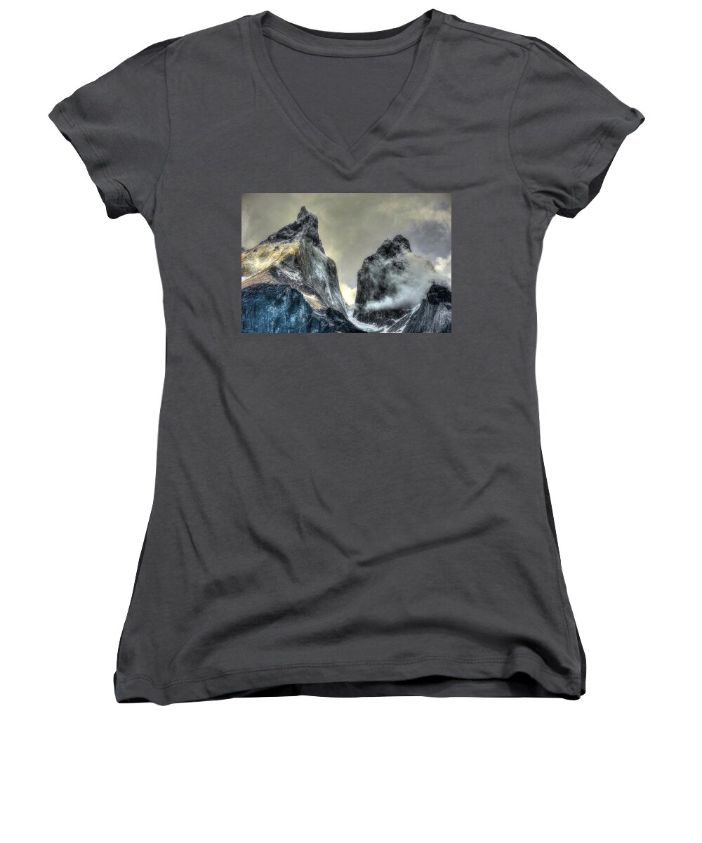 Home Women's V-Neck featuring the photograph Los Cuernos-The Horns by Richard Gehlbach