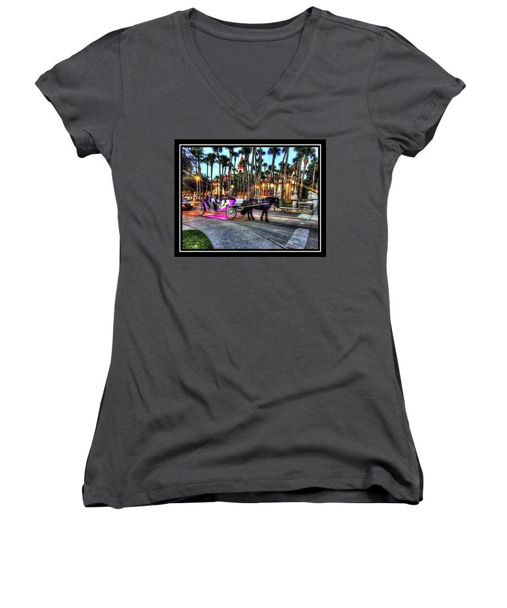 Saint Augustine Women's V-Neck featuring the photograph Love and St Augustine by Steven Lebron Langston