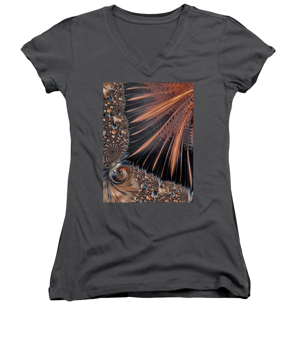 Lovely Women's V-Neck featuring the photograph Lovely Sunset with Trees by Diane Lindon Coy