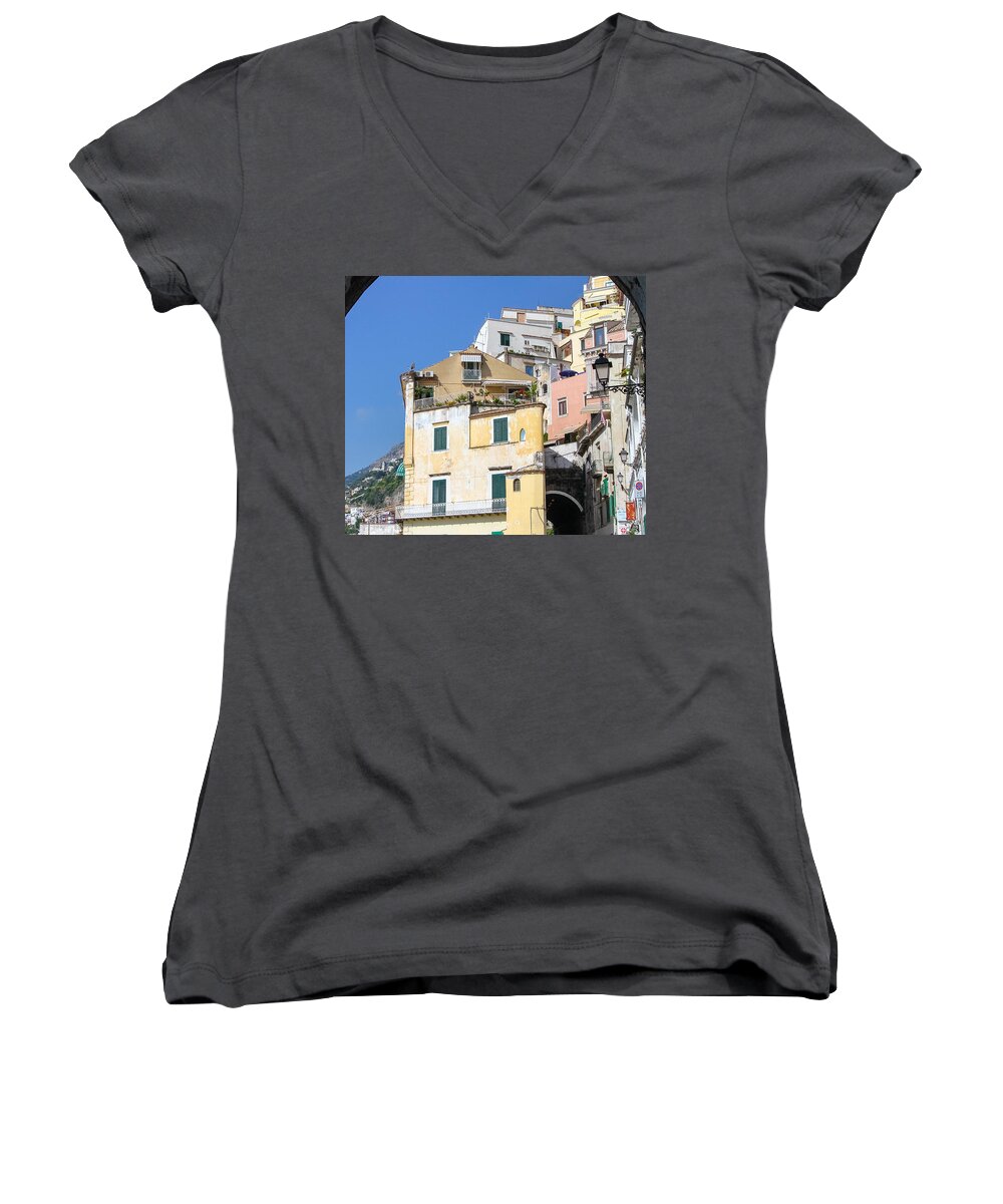 Almafi Coast Women's V-Neck featuring the photograph Magical Passage by Allan Levin