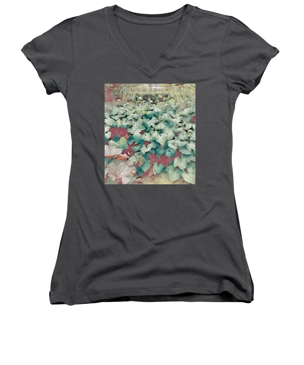 Photography Women's V-Neck featuring the photograph Misty Morning by Kathie Chicoine