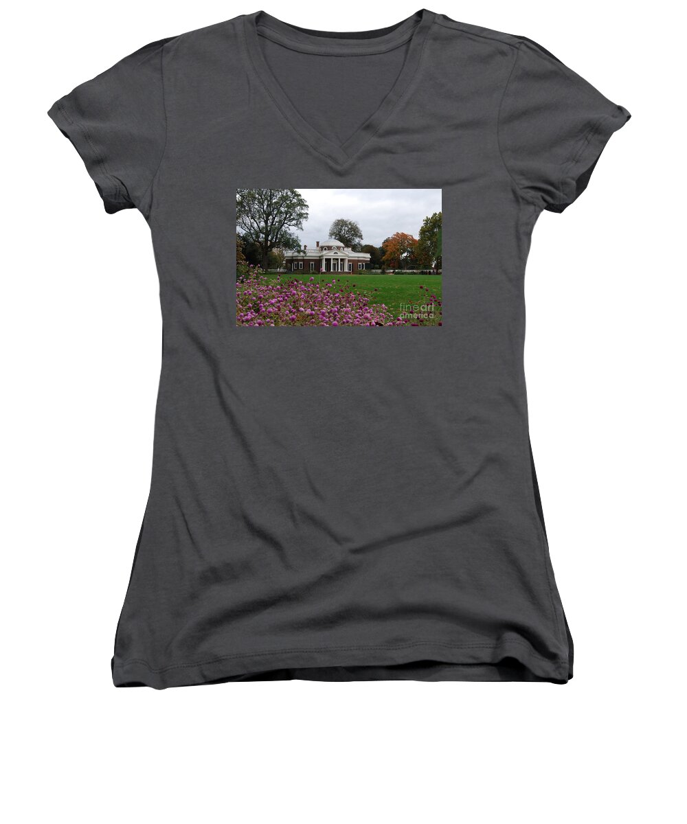 Fall Women's V-Neck featuring the photograph Monticello by Eric Liller