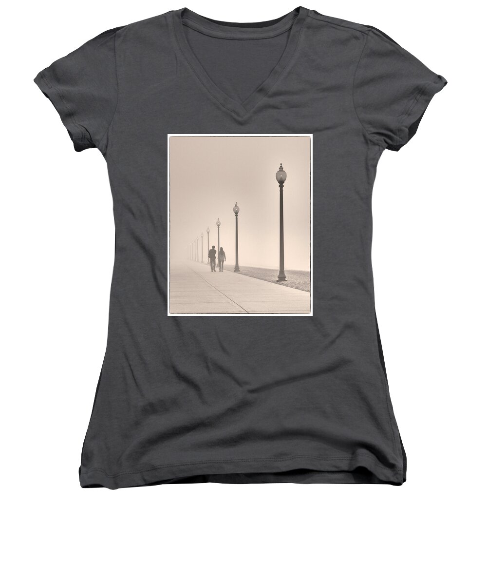 Morning Walk Women's V-Neck featuring the photograph Morning Walk by Don Spenner