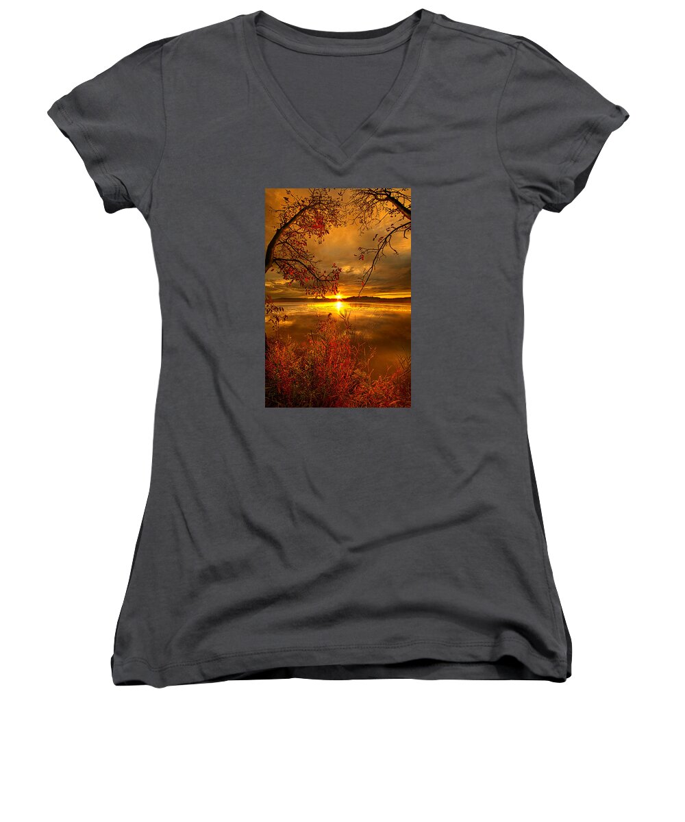 Lake Women's V-Neck featuring the photograph Mother Nature's Son by Phil Koch