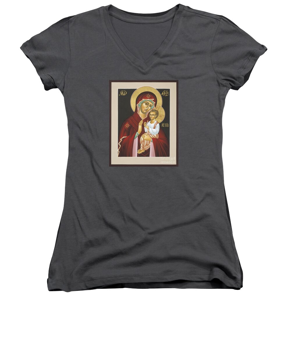 Mother Of God Light In All Darkness Women's V-Neck featuring the painting Mother of God Light In All Darkness 016 by William Hart McNichols