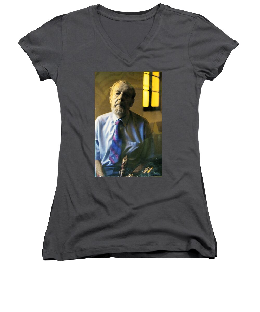 Portrait Women's V-Neck featuring the photograph My Beautiful Friend by Lenore Senior