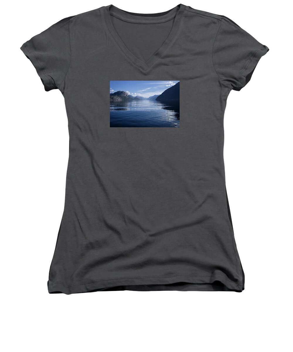 Lighthouse Women's V-Neck featuring the photograph My Thoughts Keep Coming Back To You by Lucinda Walter