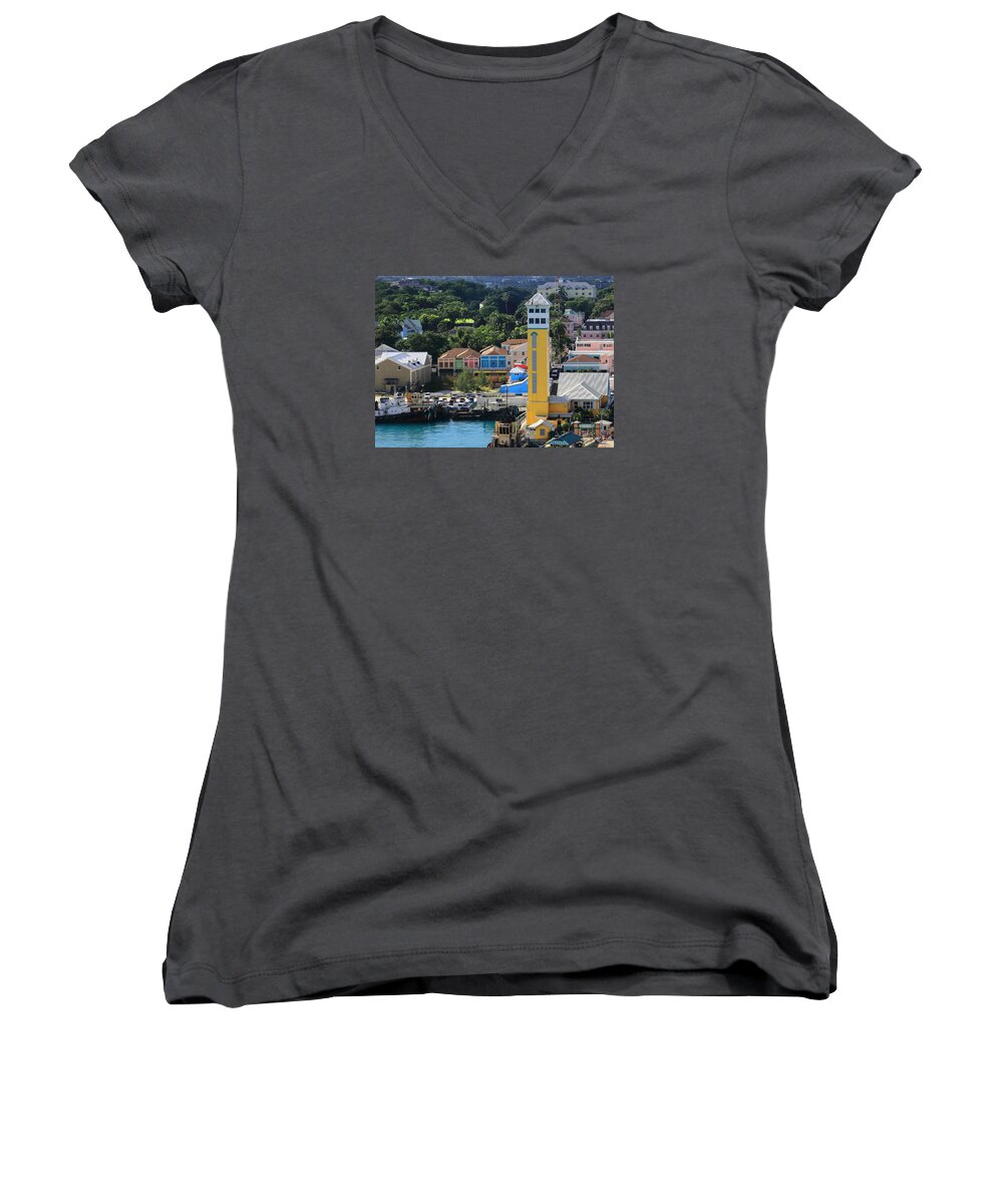 Bahamas Women's V-Neck featuring the photograph Nassau Bahamas by Coby Cooper