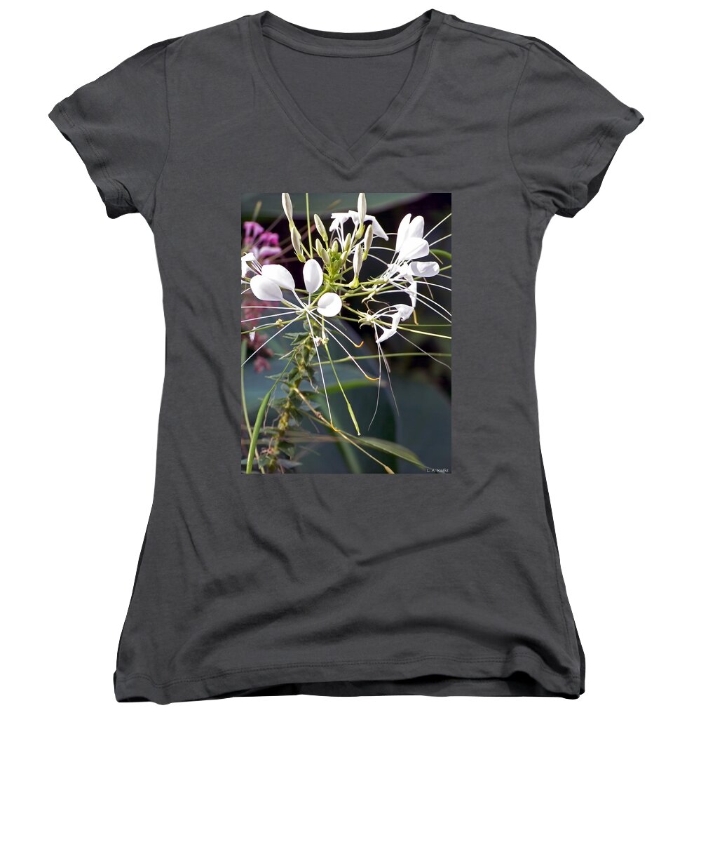 Lauren Radke Women's V-Neck featuring the photograph Nature's Design by Lauren Radke