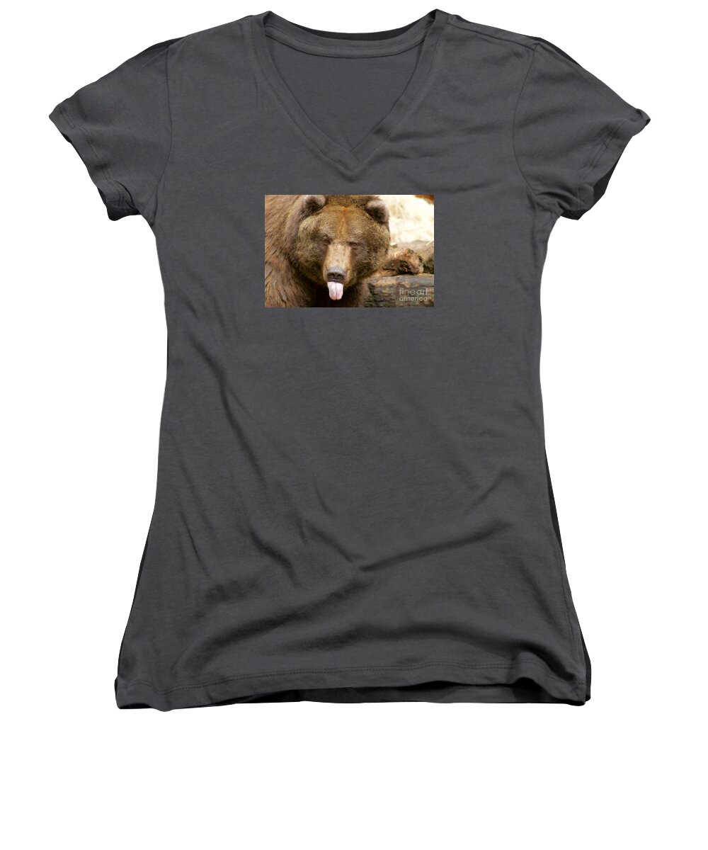 Photography Women's V-Neck featuring the photograph Neener-neener by Sean Griffin
