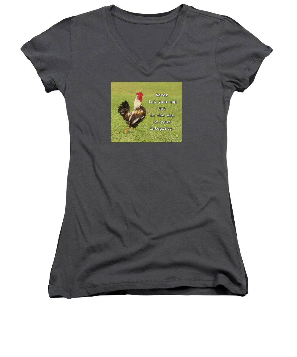 Never Women's V-Neck featuring the photograph Never Let Your Ego by Sari ONeal