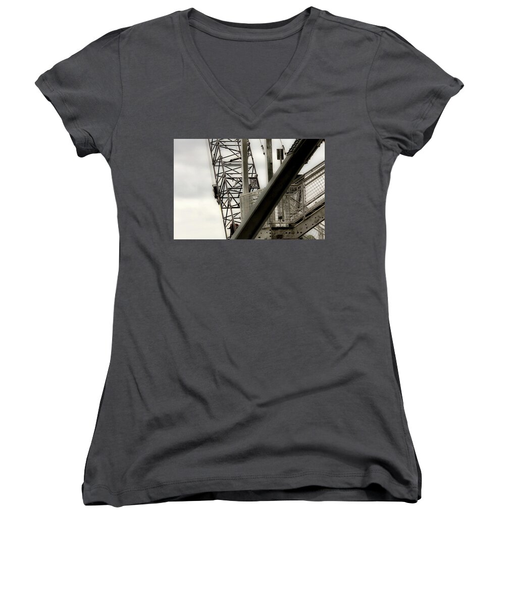  Women's V-Neck featuring the photograph new Memorial bridge by Mark Alesse