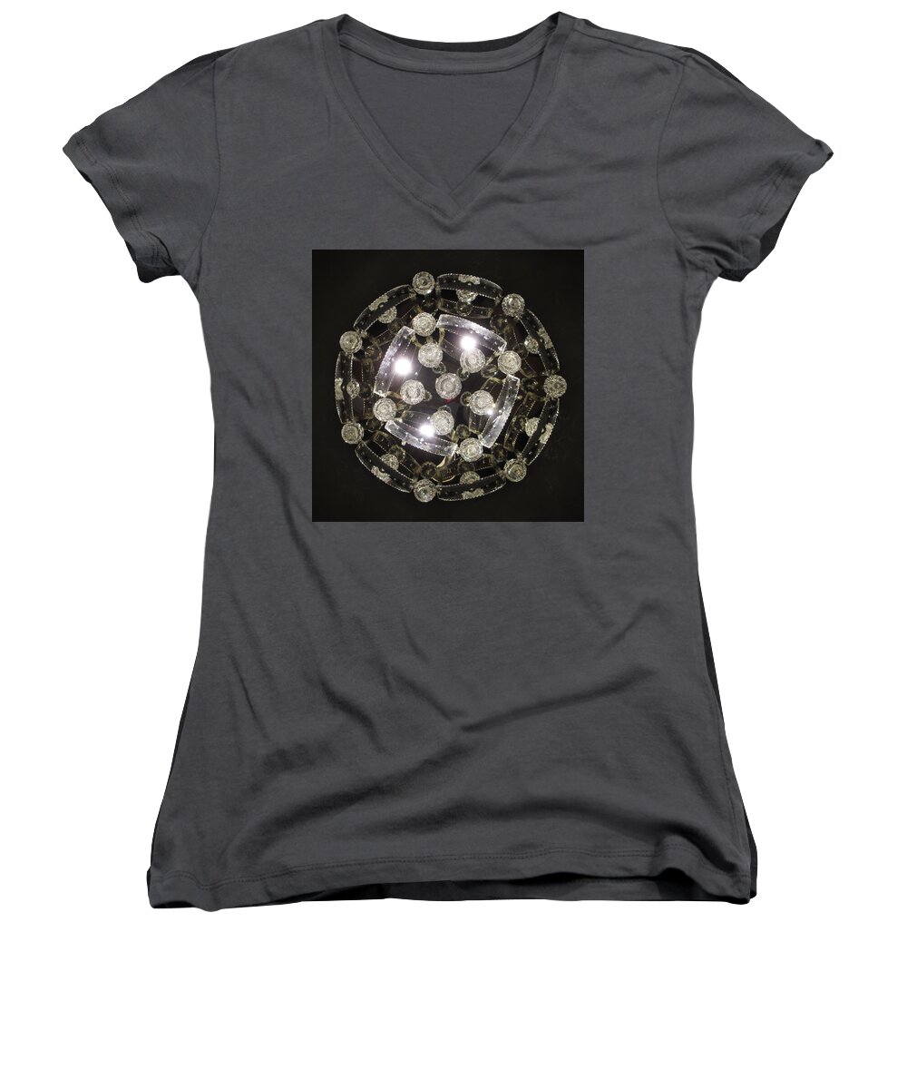 Chandelier Women's V-Neck featuring the photograph Nice Monte Carlo 02 by Annette Hadley