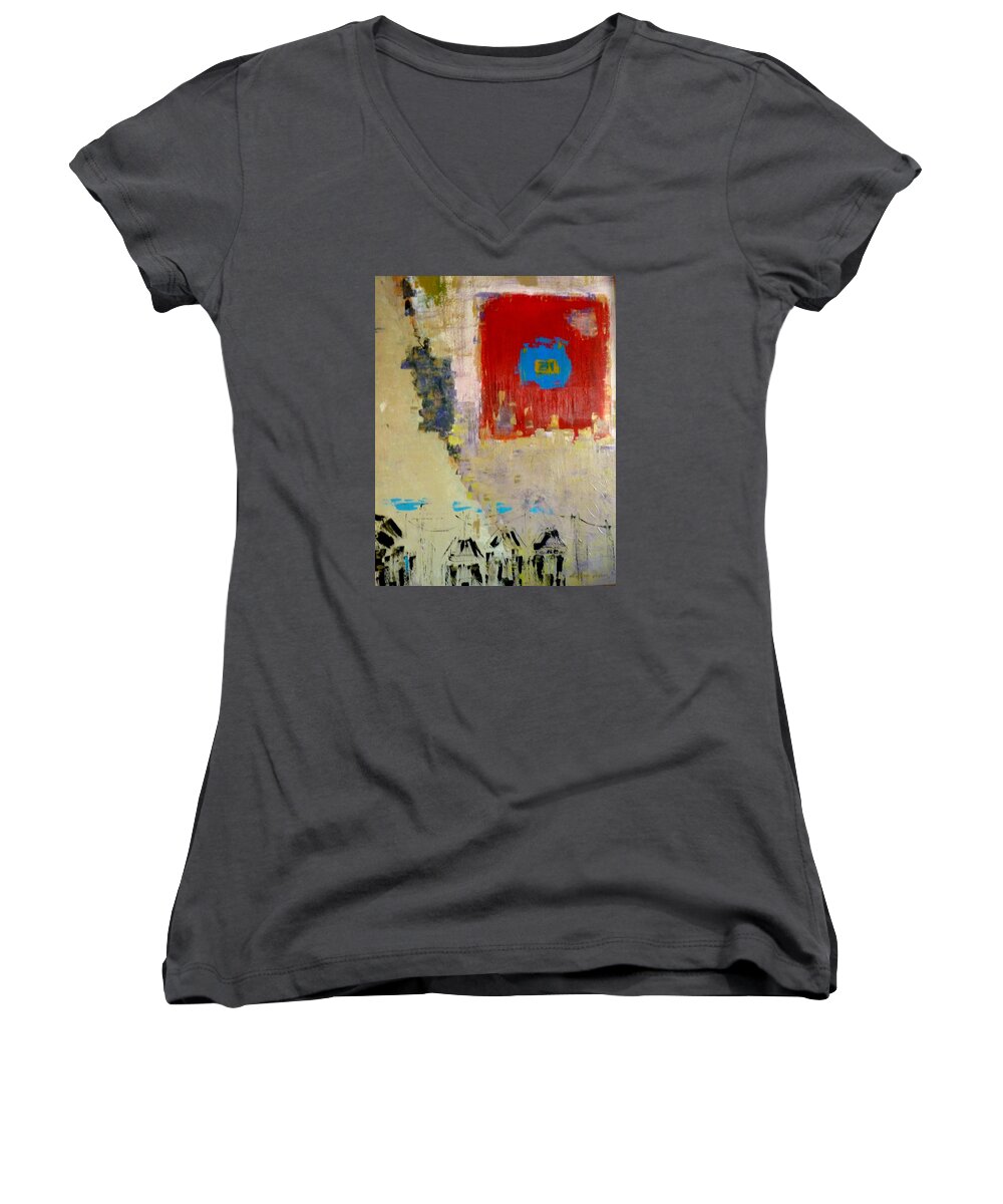  Women's V-Neck featuring the painting North by Lilliana Didovic