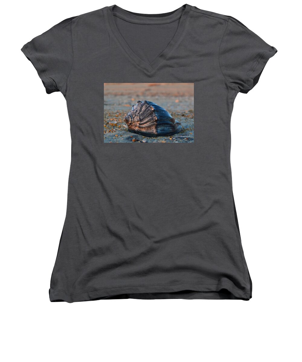 Ocean Women's V-Neck featuring the photograph Ocean Treasures by Barbara Ann Bell