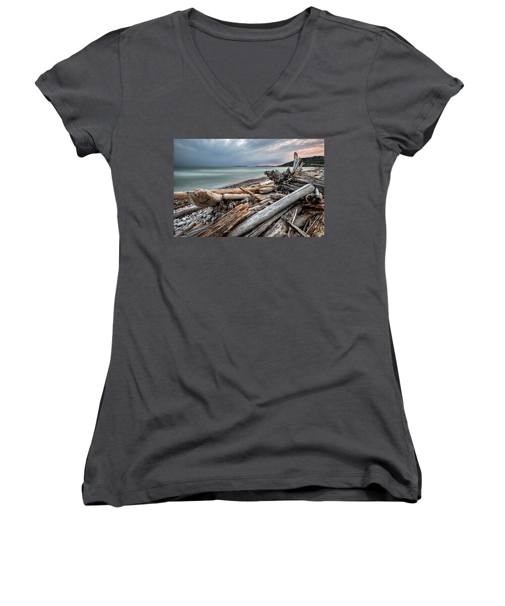 Beach Women's V-Neck featuring the photograph On The Beach by Doug Gibbons