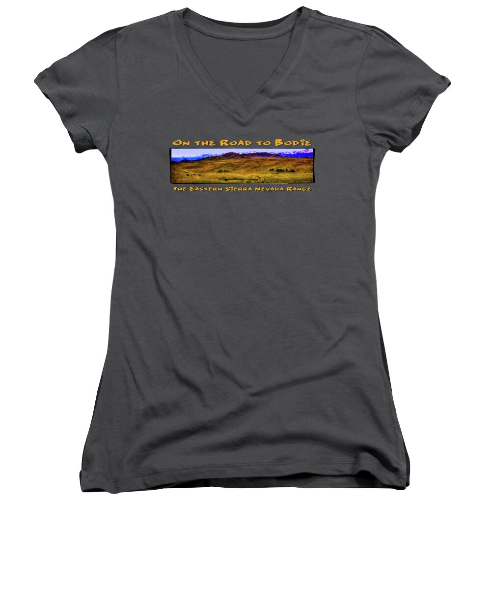California Women's V-Neck featuring the photograph On the Road To Bodie Ghost Town by Roger Passman