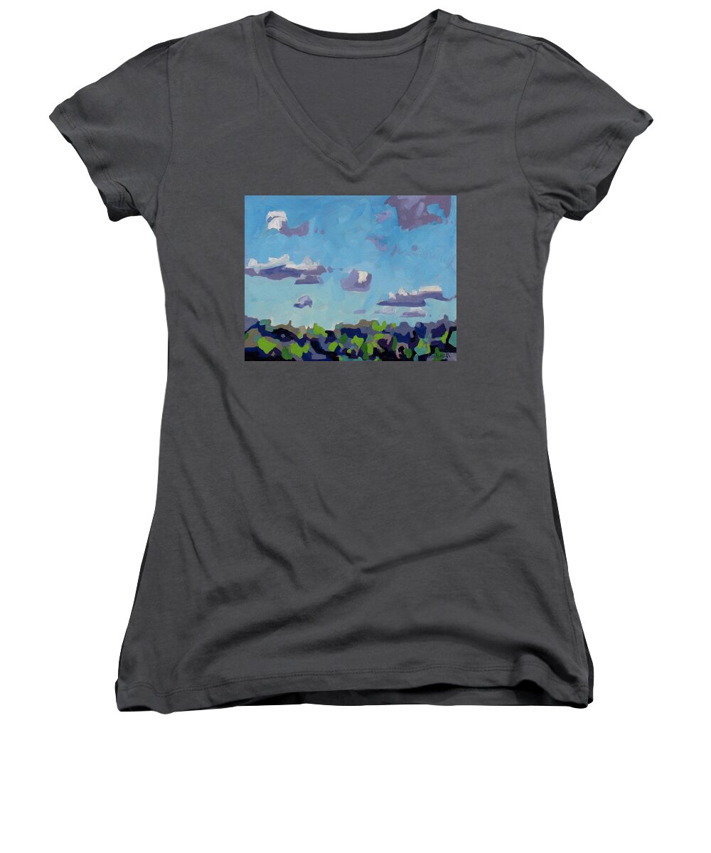 900 Women's V-Neck featuring the painting Open Gallery CU Fractus by Phil Chadwick