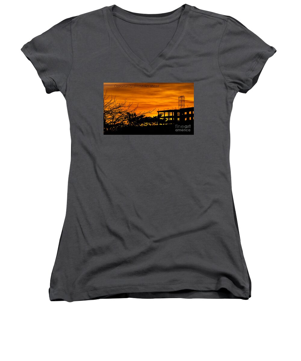 Clouds Women's V-Neck featuring the photograph Opportunity by Metaphor Photo