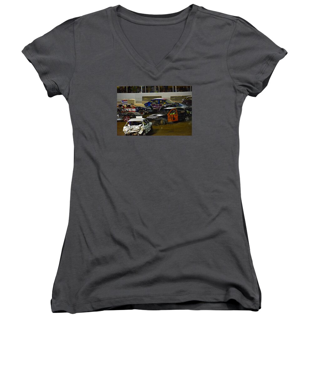 Demo Women's V-Neck featuring the photograph Ouch.... by Mike Martin