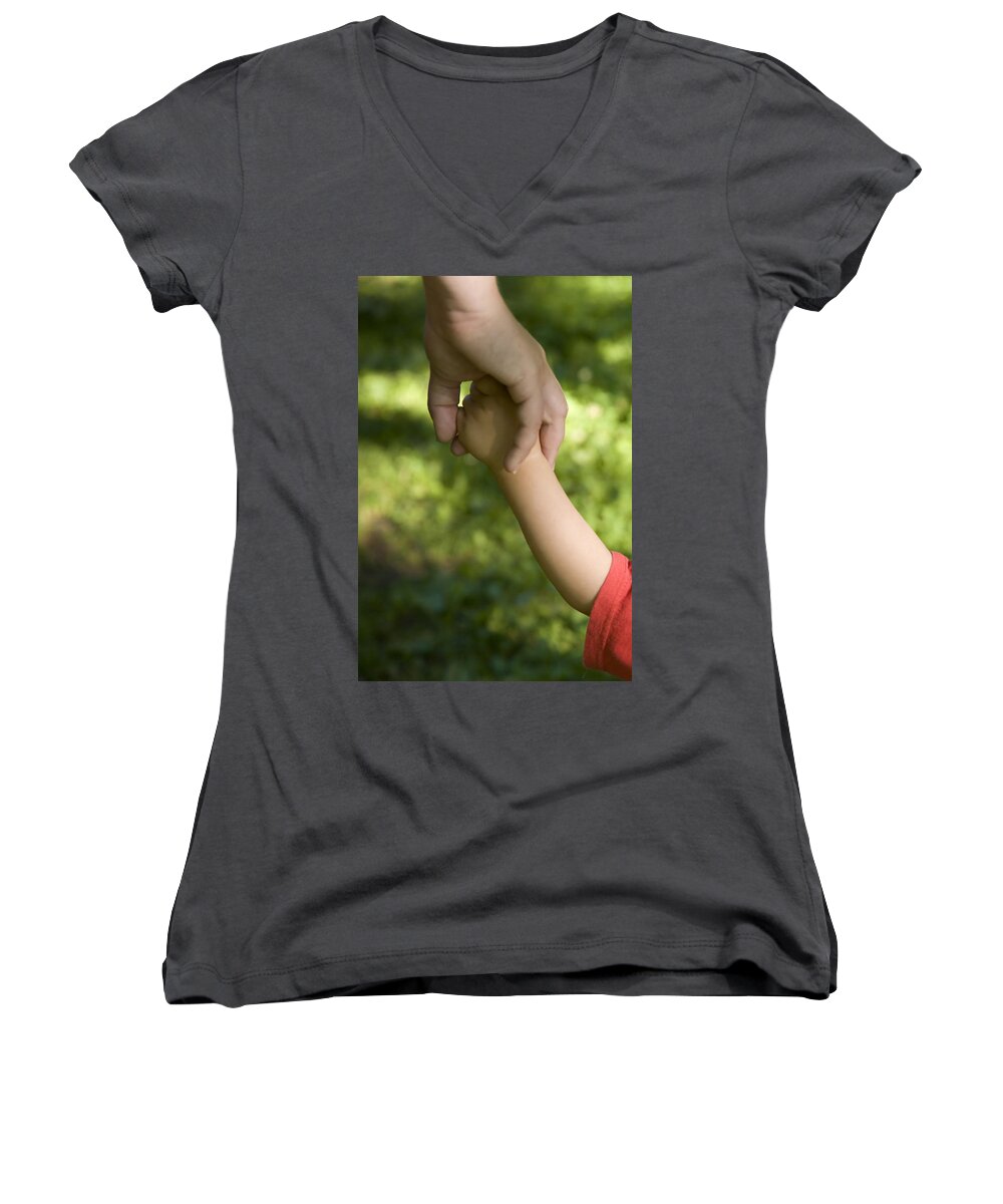 Family Women's V-Neck featuring the photograph Parenthood by Ian Middleton