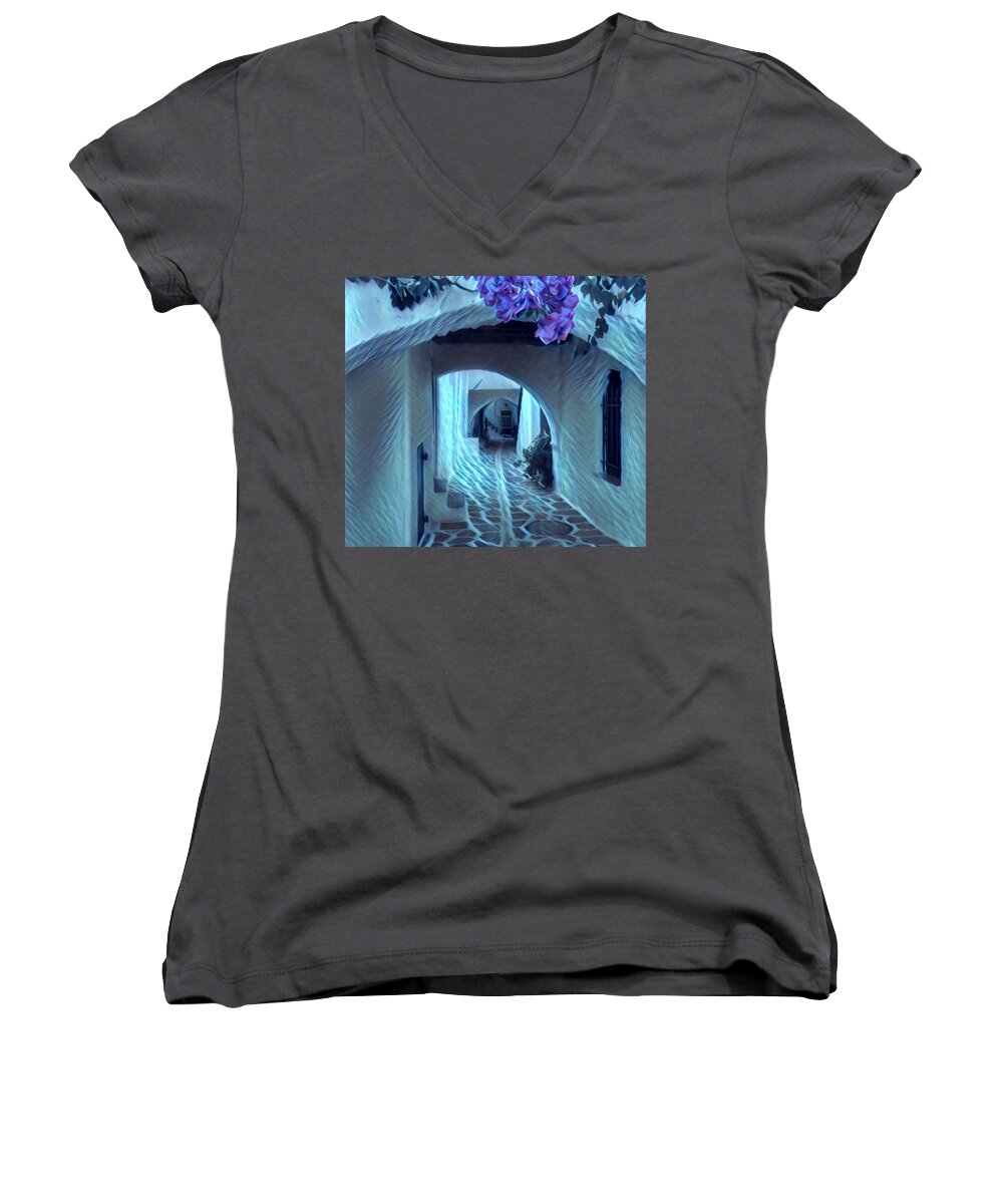 Colette Women's V-Neck featuring the photograph Paros Island Beauty by Colette V Hera Guggenheim