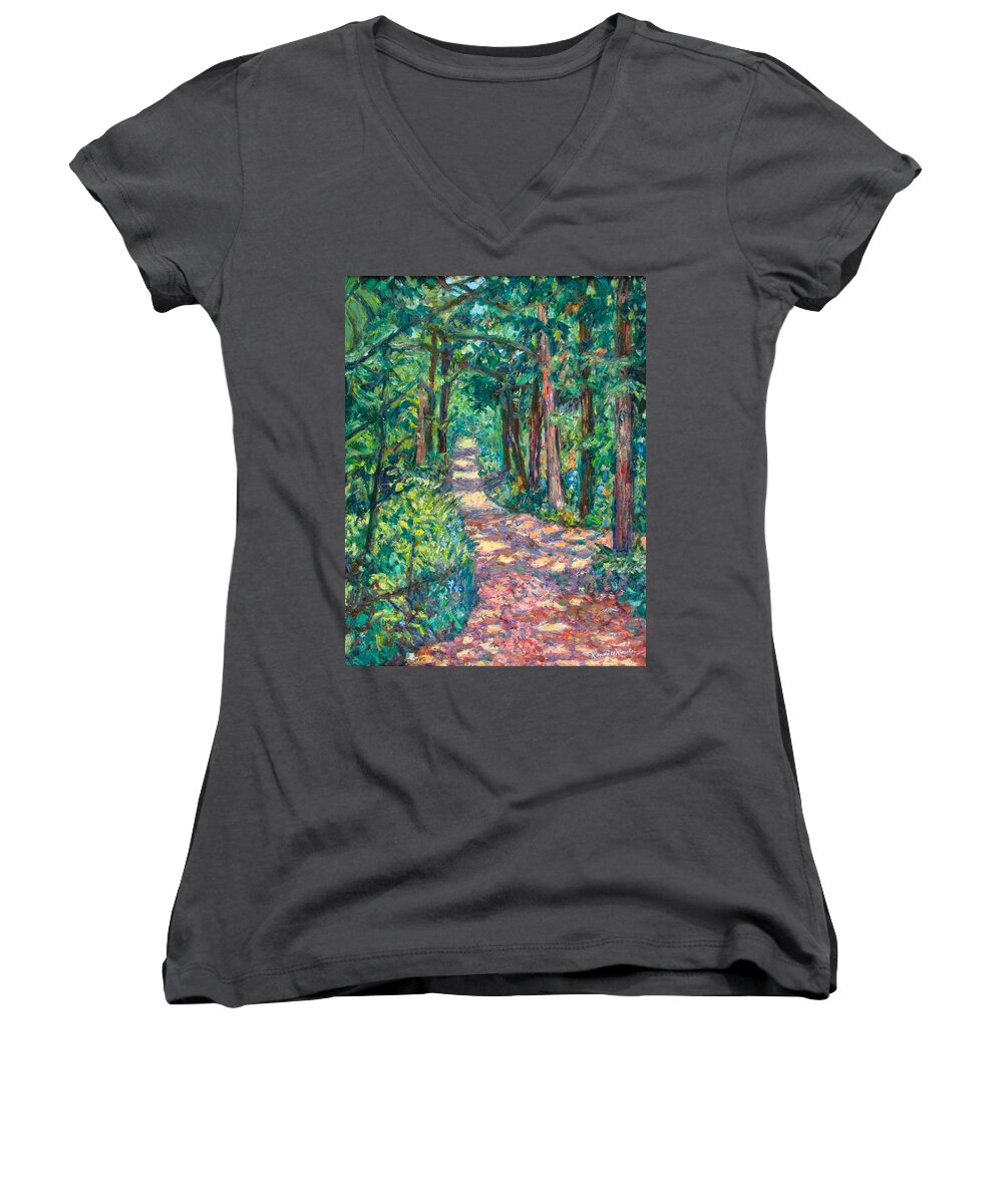 Path Women's V-Neck featuring the painting Path on Sharp Top by Kendall Kessler