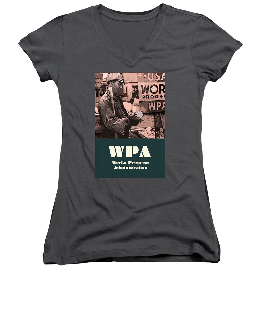 Poster Women's V-Neck featuring the digital art Payday by Chuck Mountain