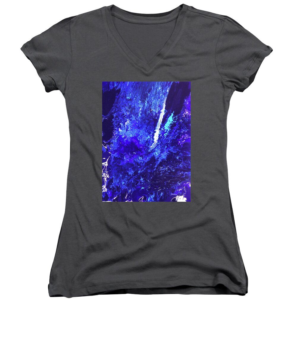 Fusionart Women's V-Neck featuring the painting Plunge by Ralph White